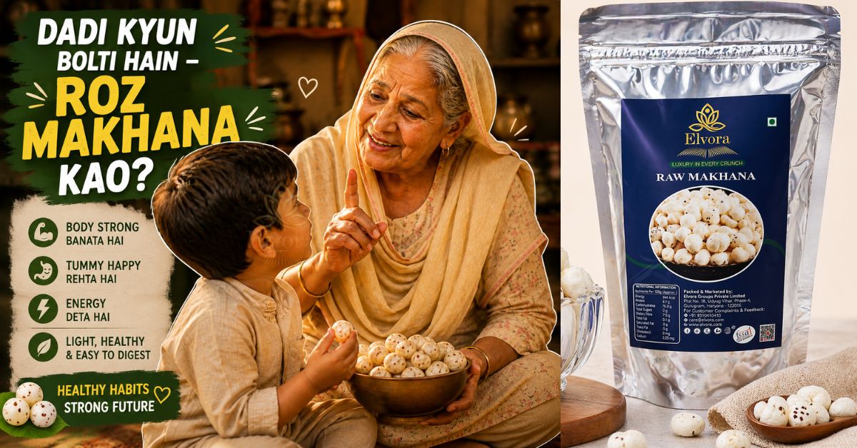 Discover why makhana is a healthy daily snack for kids. Learn how this light, protein-rich Indian superfood helps growing children stay active, healthy, and energetic. Explore Elvvora Hand-Popped Makhana.