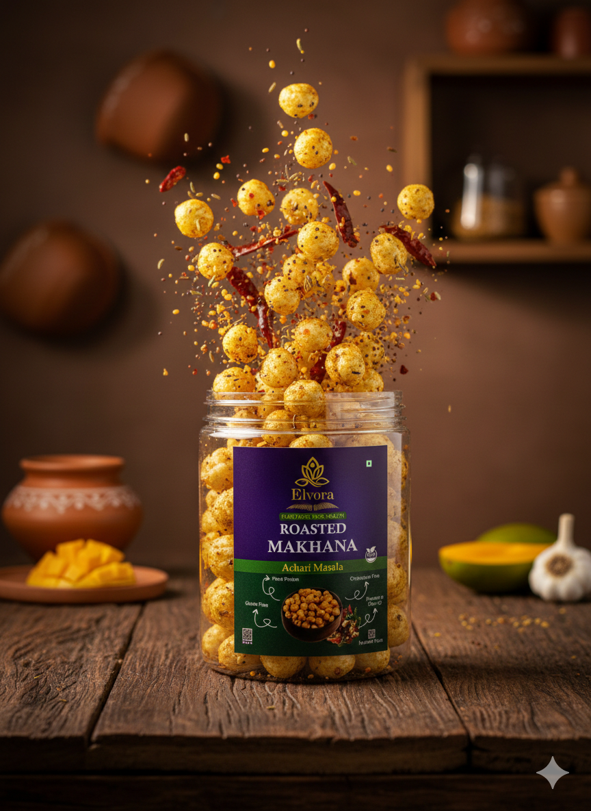 Roasted Achari Makhana – Crunchy Pickle-Flavored Fox Nuts Snack