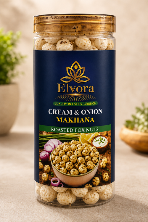 Cream and Onion Flavoured Makhana – Smooth, Crunchy and Tasty Treat