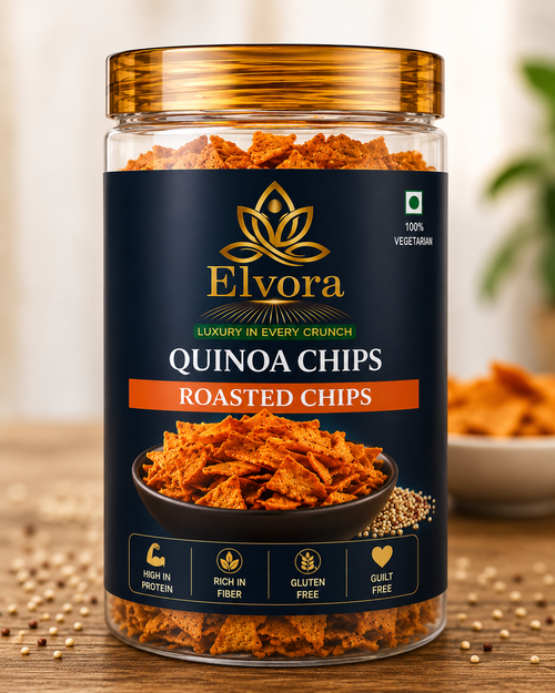 Elvvora Quinoa Chips | Healthy Roasted Chips | Gluten-Free | High in Protein & Fiber | GMO-Free | Trans Fat-Free | No Palm Oil
