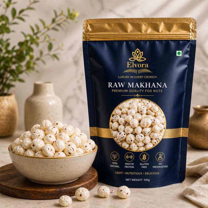 Signature Reserve Hand-Popped Raw Makhana (Fox Nuts) – Ultra Premium Lotus Seeds | Jumbo Size, High Protein, Low Calorie, Gluten-Free Snack